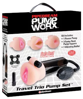 Pump Worx Travel Trio Pump Set  Power Pump Bullet amp 3 Attch