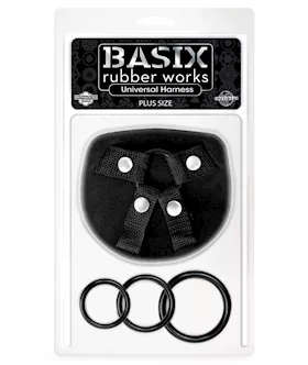 Basix Rubber Works Universal Harness Plus Size  Black
