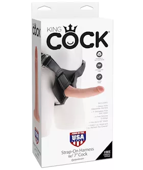 King Cock Strap On Harness w6quot Cock  Flesh