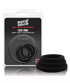 Rock Solid TriPack Silicone Gasket Cockrings  Black