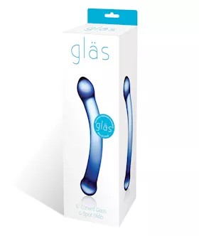 Glas 6" Curved G-spot Glass Dildo - Blue