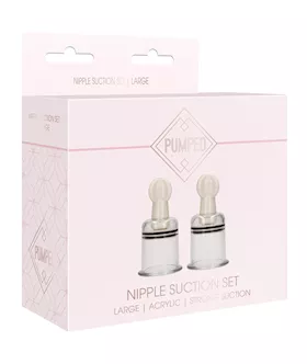 Shots Pumped Nipple Suctions Set  Large Clear