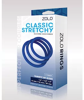 ZOLO Stretchy Silicone Cock Rings  Blue