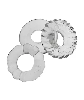 Oxballs Bonemaker 3 Pack Cockring Kit  Clear
