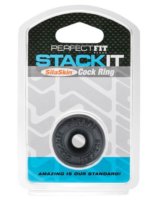 Perfect Fit Stackit Cock Ring  Black