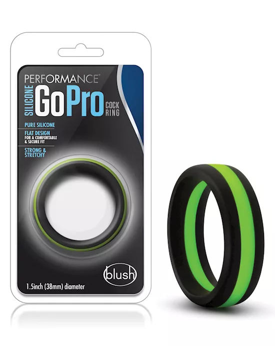 Blush Performance Silicone Go Pro Cock Ring - Black/green