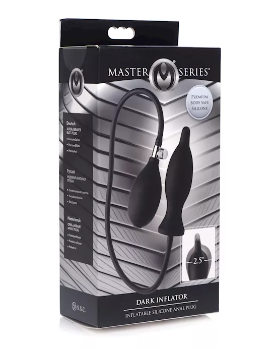 Master Series Dark Inflator Inflatable Silicone Anal Plug - Black