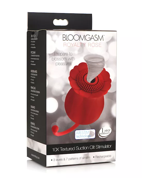 Inmi Bloomgasm Royalty Rose 10x Suction & Clit Stimulator - Red