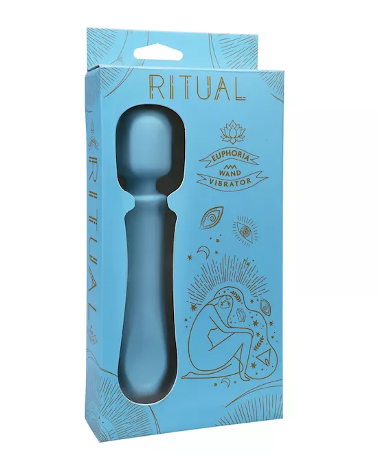 RITUAL Euphoria Rechargeable Silicone Wand Vibe - Blue