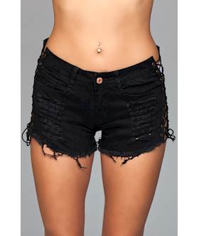 Looped In Distressed Denim Shorts