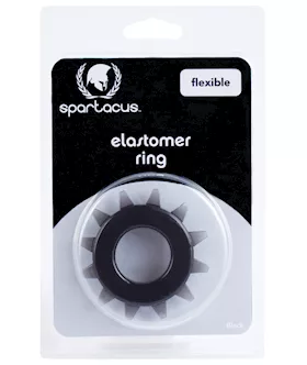 Spartacus Elastomer Stud Cock Ring Black