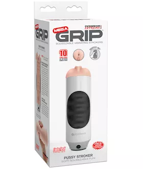 PDX Extreme Mega Grip Squeezable Vibrating Strokers  Pussy