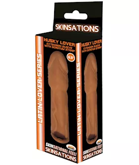 Skinsations Latin Lover 65quot Husky Extension Sleeve wScrotum Strap