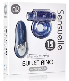 Nu Sensuelle Endure Ultra Flex Remote Control Rechargeable Bullet Ring  Blue
