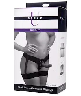 Strap U Bardot Elastic StrapOn Harness wThigh Cuffs