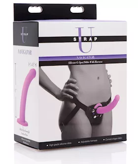 Strap U Navigator Silicone G Spot Dildo wHarness