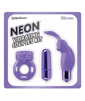 Neon Luv Touch Vibrating Couples Kit  Purple