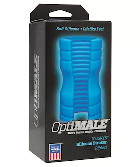 OptiMale Truskyn Silicone Stroker Ribbed  Blue