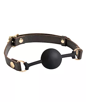 Spartacus Silicone Ball Gag  Brown Leather Strap 43mm Ball