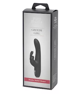 Fifty Shades of Grey Greedy Girl Rechargeable Slimline Rabbit Vibrator  Black