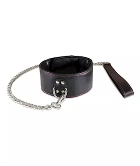 Sultra Lambskin 2 12quot Collar w24quot Chain  Black