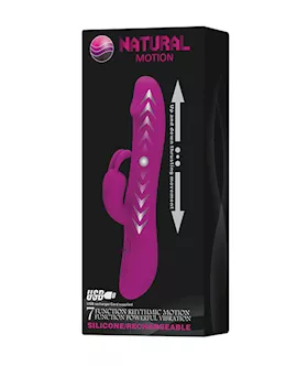 Pretty Love Natural Motion Thrusting Rabbit 7 Function  Fuchsia