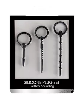 Shots Ouch Urethral Sounding Plug Set  Black
