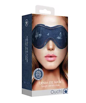 Shots Denim Eye Mask  Blue