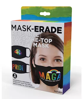 Hott Products Maskerade Masks  PrideGay Again Rainbow Kiss Pack of 3