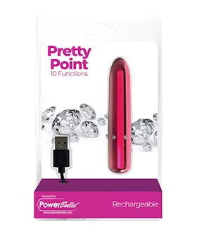 Pretty Point Rechargeable Bullet 10 Functions Pink