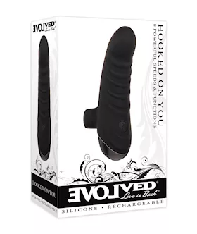 Evolved Hooked on You Curved Finger Vibrator Black