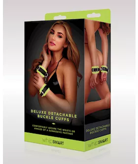 WhipSmart Glow in the Dark Deluxe Detachable Buckle Cuffs  Green
