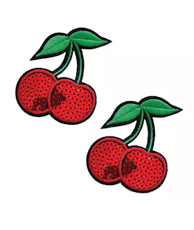 Neva Nude Sequin Cherry Pasties 2 Wears  Red OS