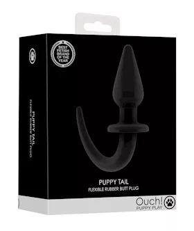 Shots Ouch Puppy Play Tail Butt Plug  Black