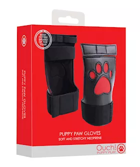 Shots Ouch Puppy Play Paw CutOut Gloves  Red