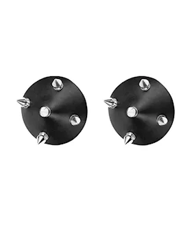 Nipplicious Temptress Leather Pasties wStuds  Black