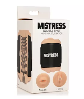 Curve Toys Mistress Double Shot Mini Masturbator Mouth amp Pussy   Light