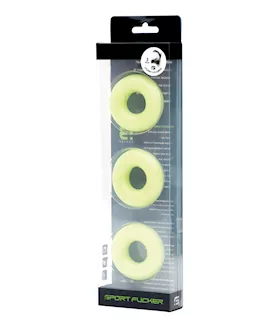 Sport Fucker Chubby Cockring Pack of 3  Glow