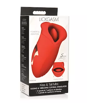 Shegasm Lickgasm Kiss  Tell Silicone Kissing amp Vibrating Clitoral Stimulator  Red