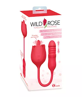 Wild Rose Licking amp Thrusting Vibrator  Red