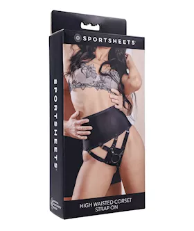 Sportsheets High Waisted StrapOn Corset  Black