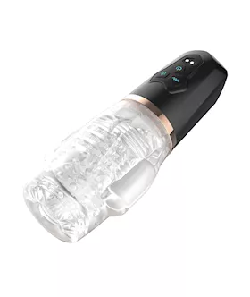 Sucking & Vibrating Blowjob Sucker - Black