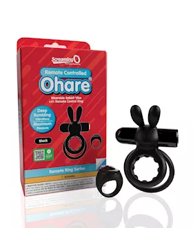 Screaming O Ohare Remote Controlled Vibrating Ring   Black