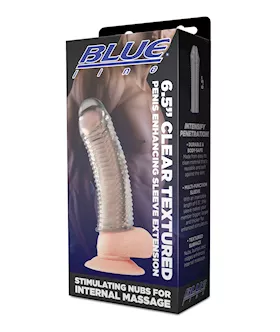 Blue Line C amp B 65quot Textured Penis Enhancing Sleeve Extension  Clear