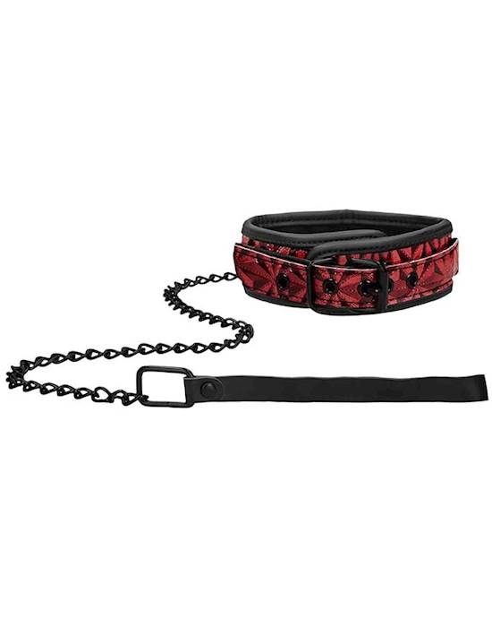 Luxury Collar With Leash- Burgundy