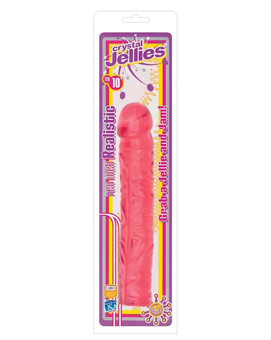 Crystal Jellies 10" Classic Dildo - Pink