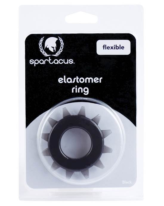 Spartacus Elastomer Stud Cock Ring  Black