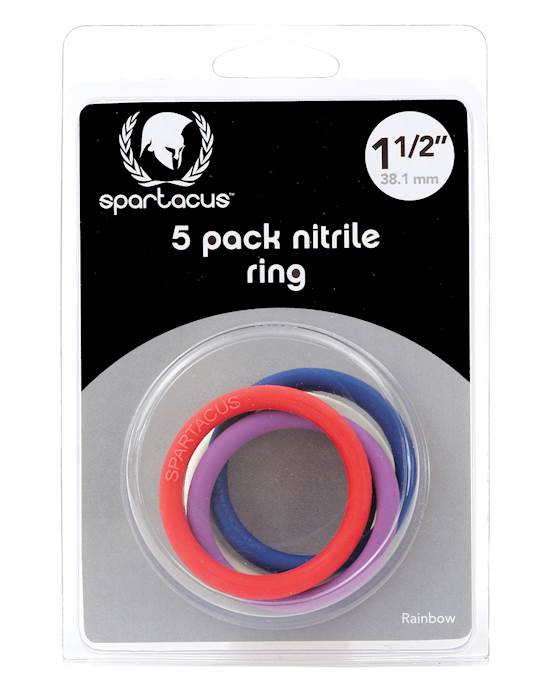 Spartacus 15quot Nitrile Cock  Ring Set  Asst Colors Pack of 5