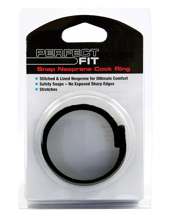 Perfect Fit Neoprene Snap Cock Ring - Black