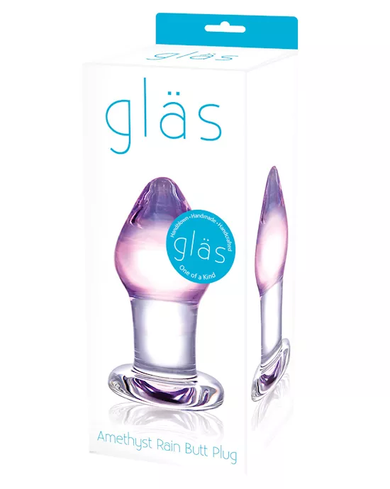 Glas Amethyst Rain Glass Butt Plug